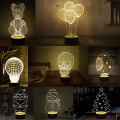 3D LED Night Light - Small Table Lamp for Holiday & Valentine's Day Decor