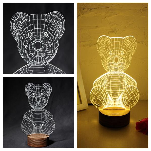 3D LED Night Light - Small Table Lamp for Holiday & Valentine's Day Decor