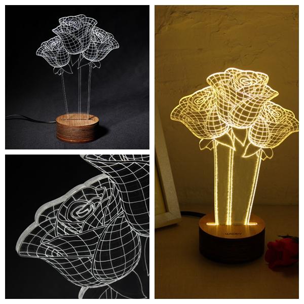 3D LED Night Light - Small Table Lamp for Holiday & Valentine's Day Decor