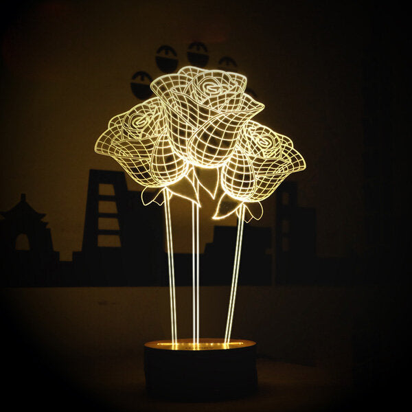 3D LED Night Light - Small Table Lamp for Holiday & Valentine's Day Decor