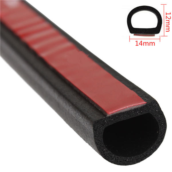 4M D Shape Car Truck Motor Door Rubber Seal Weather Strip 14x12mm Hollow