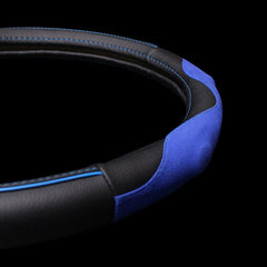 38cm Multicolor Leather Car Steering Wheel Cover - Auto Steel Ring Glove
