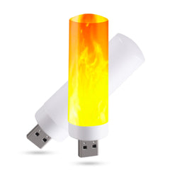 USB LED Flame Flashing Candle Light - Atmosphere Lamp for Power Bank, Camping, and Cigarette Lighter Effect