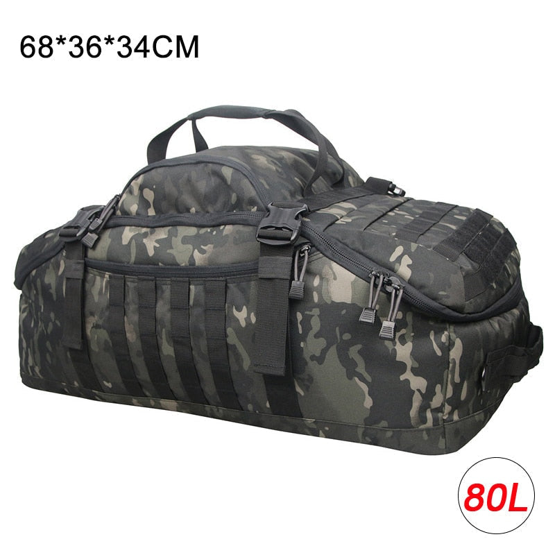 Men's Military Tactical Waterproof Gym Bag - Molle Camping Backpack for Sports and Travel