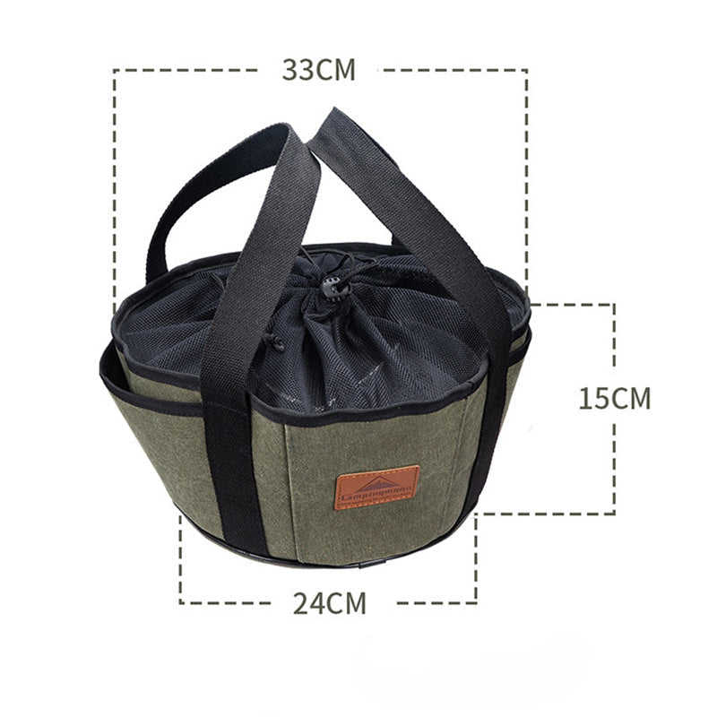 Outdoor Camping Barbecue Storage Bag - Portable Canvas Tote for Cookware and Oven Accessories