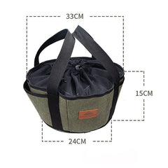 Outdoor Camping Barbecue Storage Bag - Portable Canvas Tote for Cookware and Oven Accessories