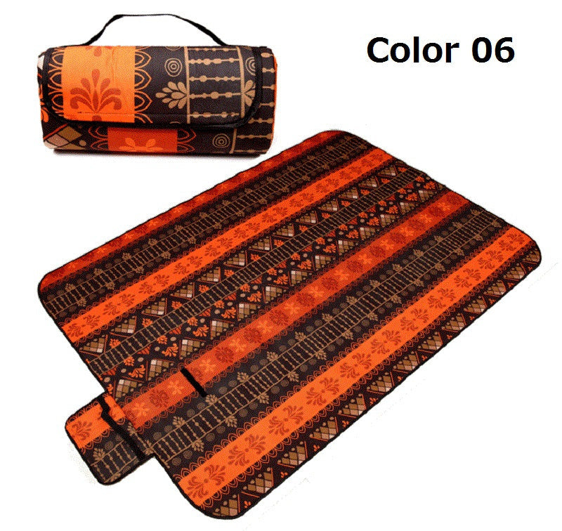 Portable Folding Picnic Mat - Thick, Moisture-Proof, Nation Style Print for Camping, Beach, Baby, and Travel