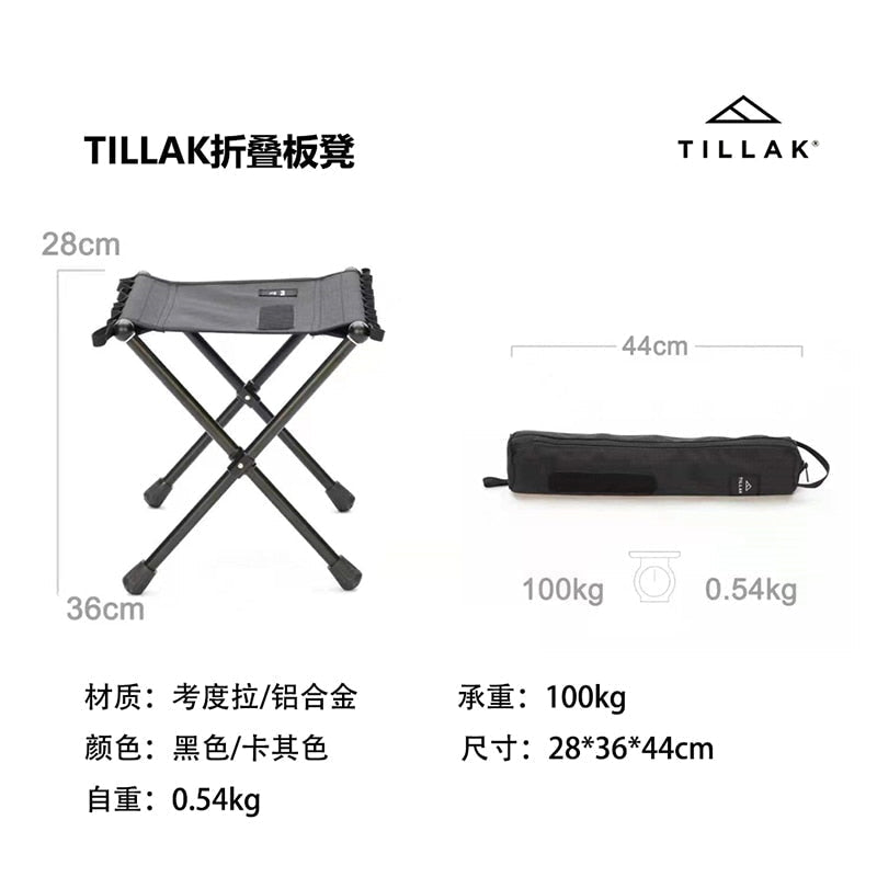 Lightweight Aluminum Alloy Folding Tactical Camp Stool - Portable Outdoor Camping, Fishing Moon Chair with Cordura Fabric