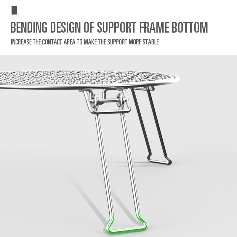 Portable Stainless Steel BBQ Grill - Folding Barbecue Plate for Camping & Outdoor Cooking Accessories