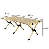 Portable Folding Wood Table with Carry Bag - Large Wooden Desk for Camping, Beach, Picnic, Outdoor, Garden, Backyard Furniture