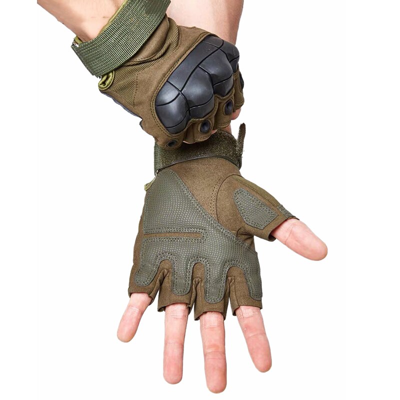 Tactical Half Fingerless Gloves for Outdoor Fitness, Camping, Climbing, Cycling, Hunting, Hiking, Shooting - Men's Military Gloves