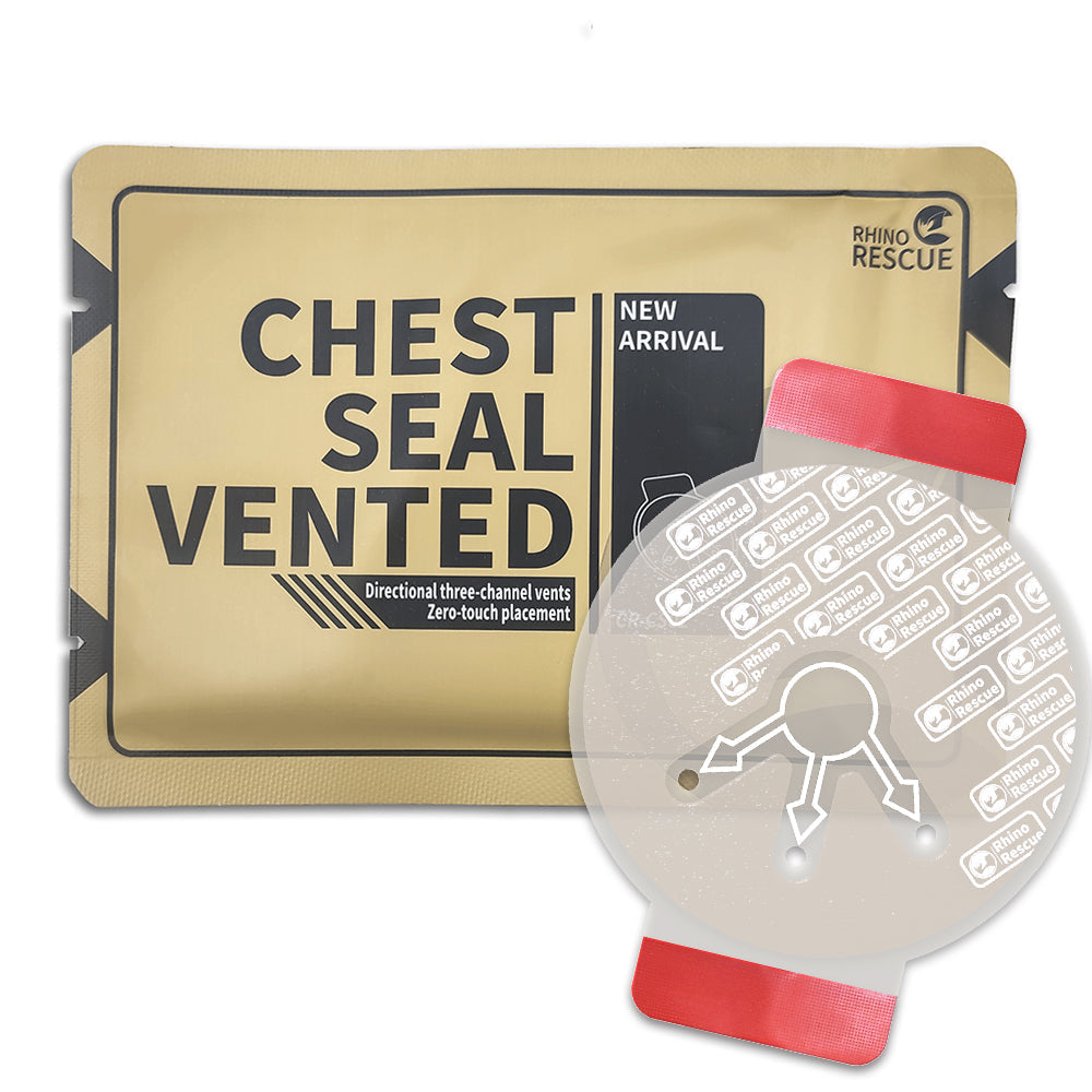 Vented Chest Seal for Open Chest Injuries - Adhesive Medical Dressing