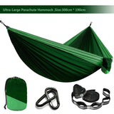 Double Person Solid Color Parachute Hammock with Straps & Carabiner for Camping, Survival, Travel, Outdoor Furniture