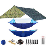 2-Person Outdoor Hammock with Mosquito Net & Rain Fly Tarp for Travel, Camping, Hiking, Garden - Portable Sleep Swing