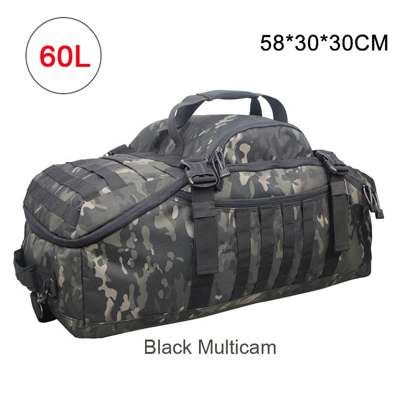 Men's Military Tactical Waterproof Gym Bag - Molle Camping Backpack for Sports and Travel