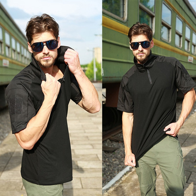 Tactical Camouflage Short Sleeve T-Shirts for Men - Army, Hunting, Climbing, Combat, Military, Hiking