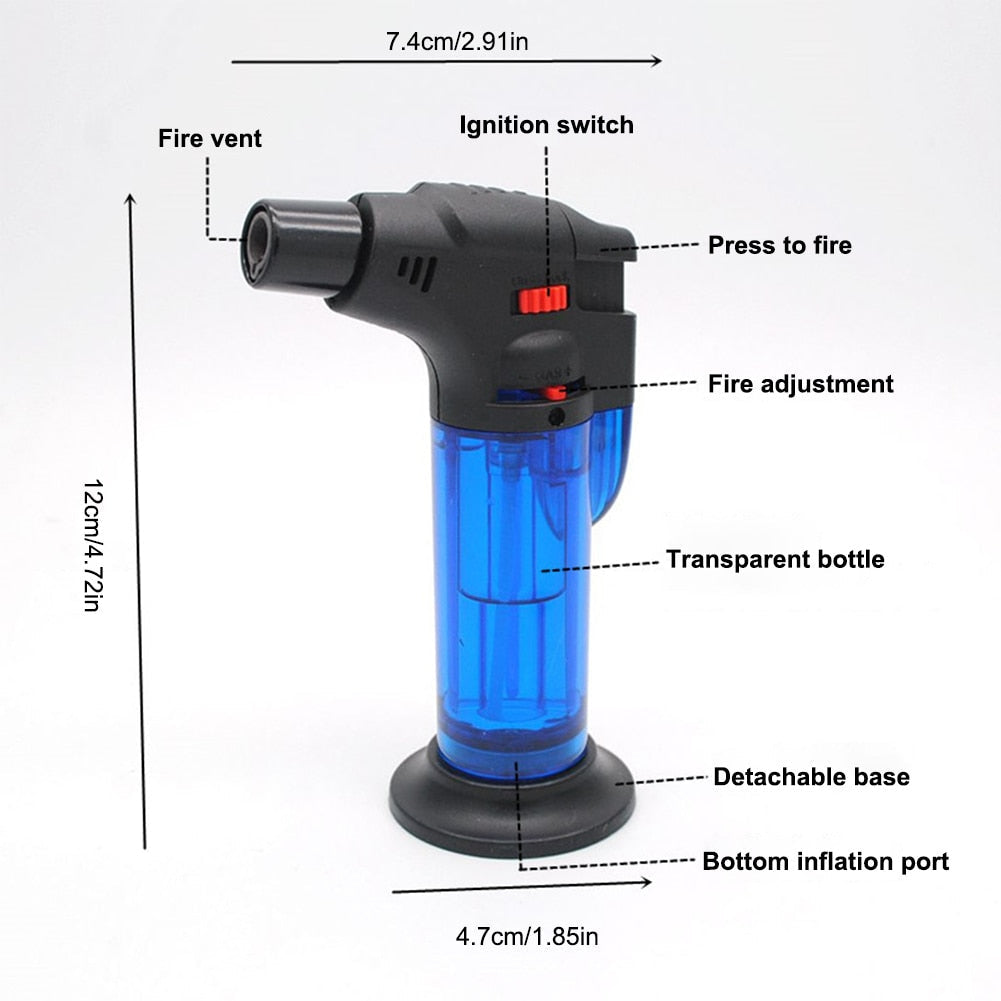 Refillable Windproof Butane Torch Lighter for Outdoor Camping, BBQ, Kitchen, Welding - Jet Gas Lighter Tool