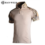 Tactical Camouflage Army Hunting Short Sleeve T-Shirts - Combat Military Hiking Shirts for Men