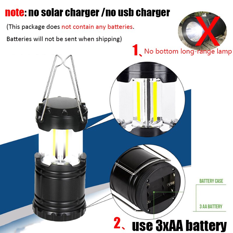 Solar Outdoor Camping Lamp - Multifunctional, Portable, Strong Light, Emergency Lantern, 18650 Battery, Tent Use