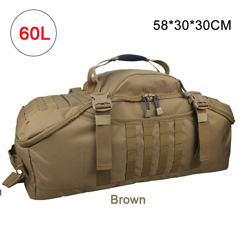 Men's Military Tactical Waterproof Gym Bag - Molle Camping Backpack for Sports and Travel