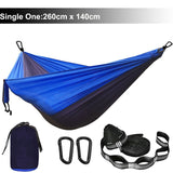 Double Person Solid Color Parachute Hammock with Straps & Carabiner for Camping, Survival, Travel, Outdoor Furniture