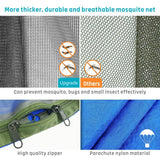 Camping Hammock with Mosquito Net, 118x118in Rain Fly Tarp, 10-Ring Tree Straps for Backpacking, Survival, Travel