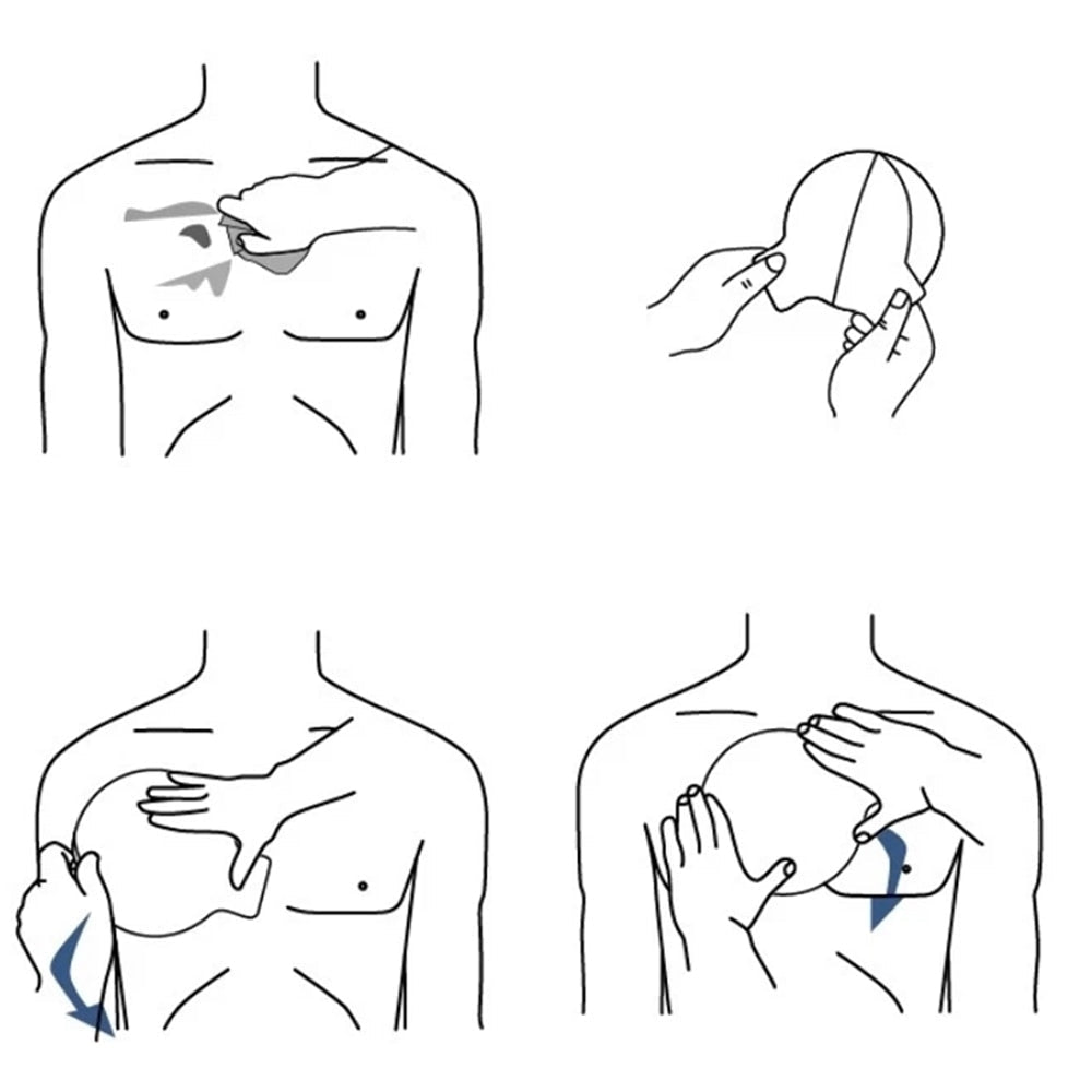 Vented Chest Seal for Open Chest Injuries - Adhesive Medical Dressing