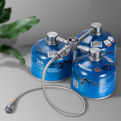 Aluminum Alloy Camping Gas Canister Adapter: 3-to-2 Switch Tool, OD3 Connector for Outdoor Stove