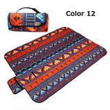 Portable Folding Picnic Mat - Thick, Moisture-Proof, Nation Style Print for Camping, Beach, Baby, and Travel