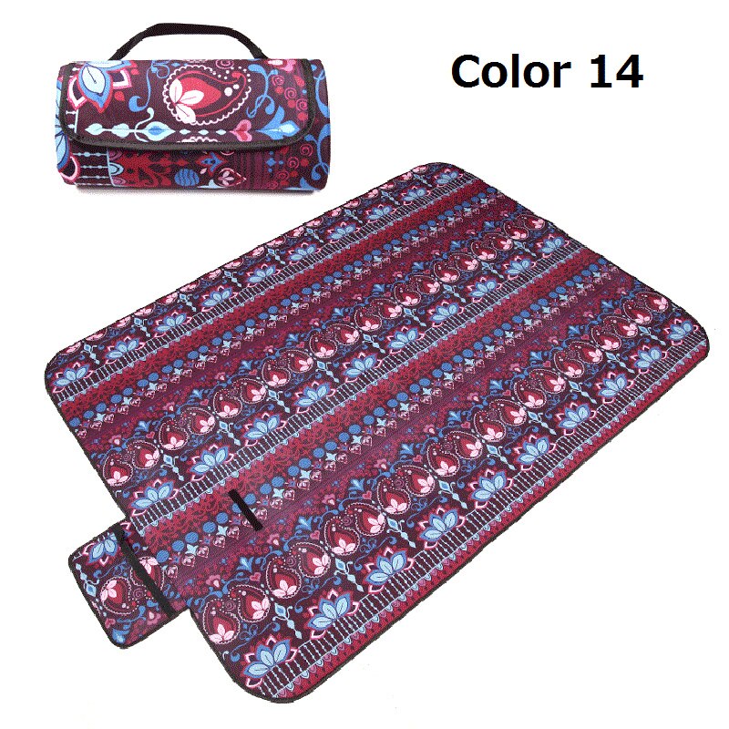 Portable Folding Picnic Mat - Thick, Moisture-Proof, Nation Style Print for Camping, Beach, Baby, and Travel