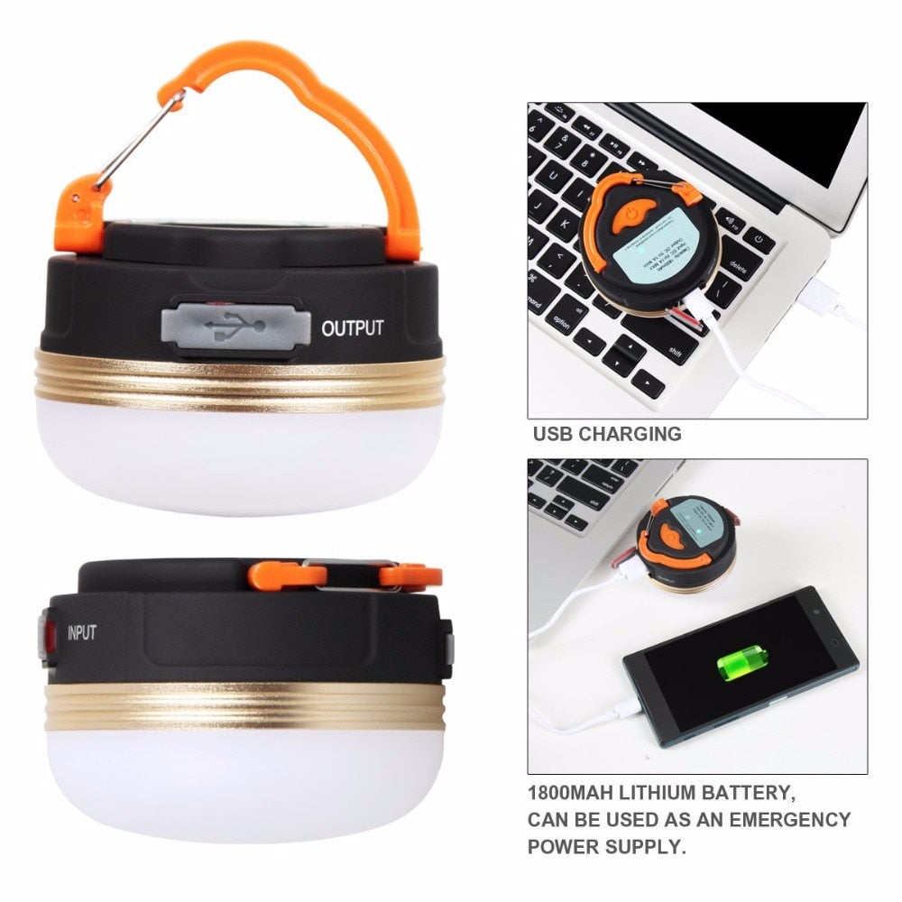 5W LED Camping Lantern - Mini Portable, USB Rechargeable, Outdoor Hiking & Night Tent Light