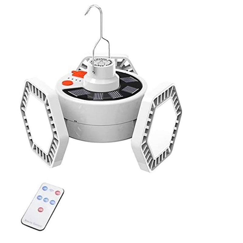 Portable Solar Camping Lamp with Hanging Hook & Remote Control - Ideal for Emergencies, Camping, and Hiking