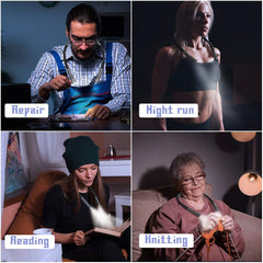 3-Color 8-LED Flexible Neck Reading Light - Rechargeable Book Light for Reading, Knitting, Camping, Repairing, Running