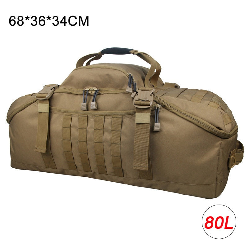 Men's Military Tactical Waterproof Gym Bag - Molle Camping Backpack for Sports and Travel