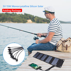 5W 5V Folding USB Solar Charger - Portable, Waterproof Solar Battery for Mobile Phones & Outdoor Use