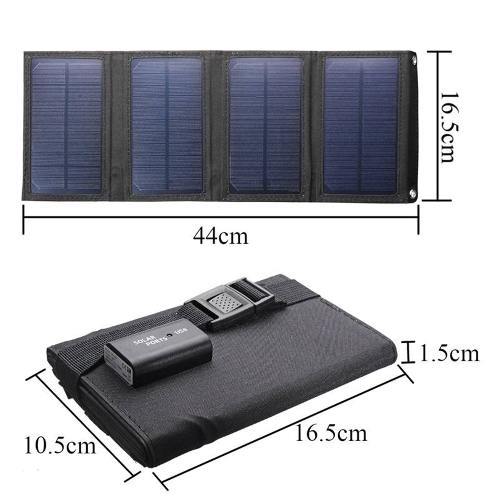5W 5V Folding USB Solar Charger - Portable, Waterproof Solar Battery for Mobile Phones & Outdoor Use