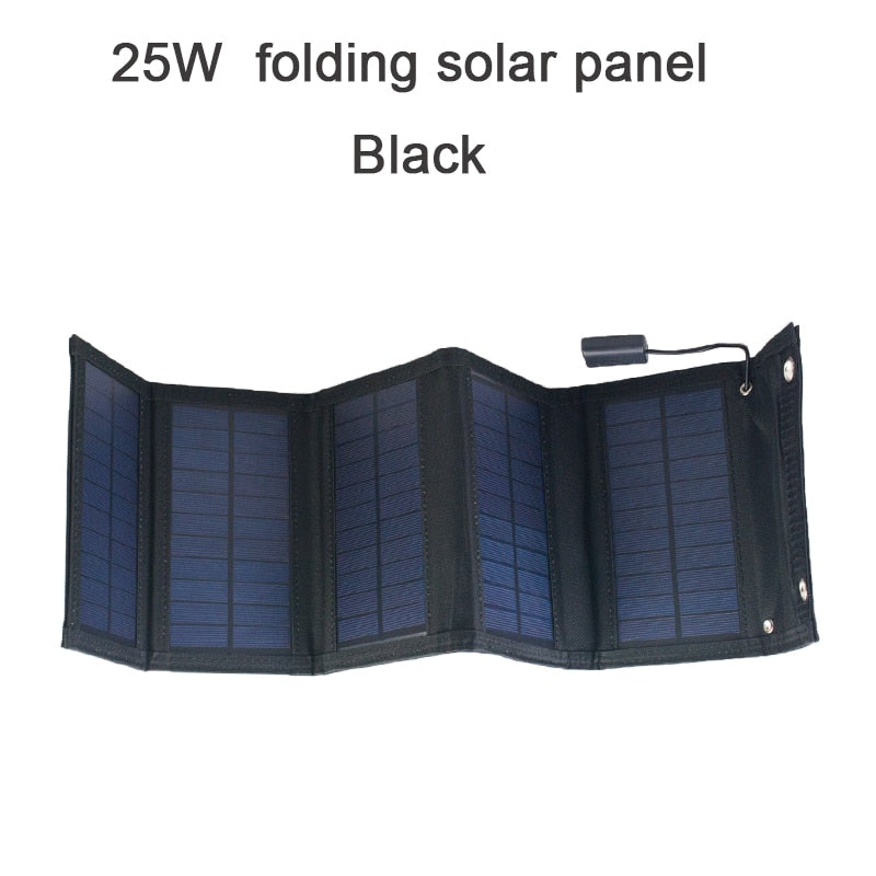 Foldable USB 5V Monocrystal Solar Panel Charger - Waterproof, Outdoor, Phone Charging, Camping