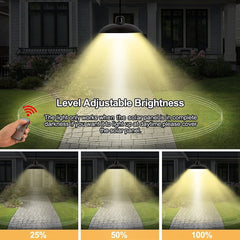 Dual Head Solar Pendant Light, Indoor/Outdoor, 3m Cord, IP65 Waterproof, Garden/Yard Hanging Lamp