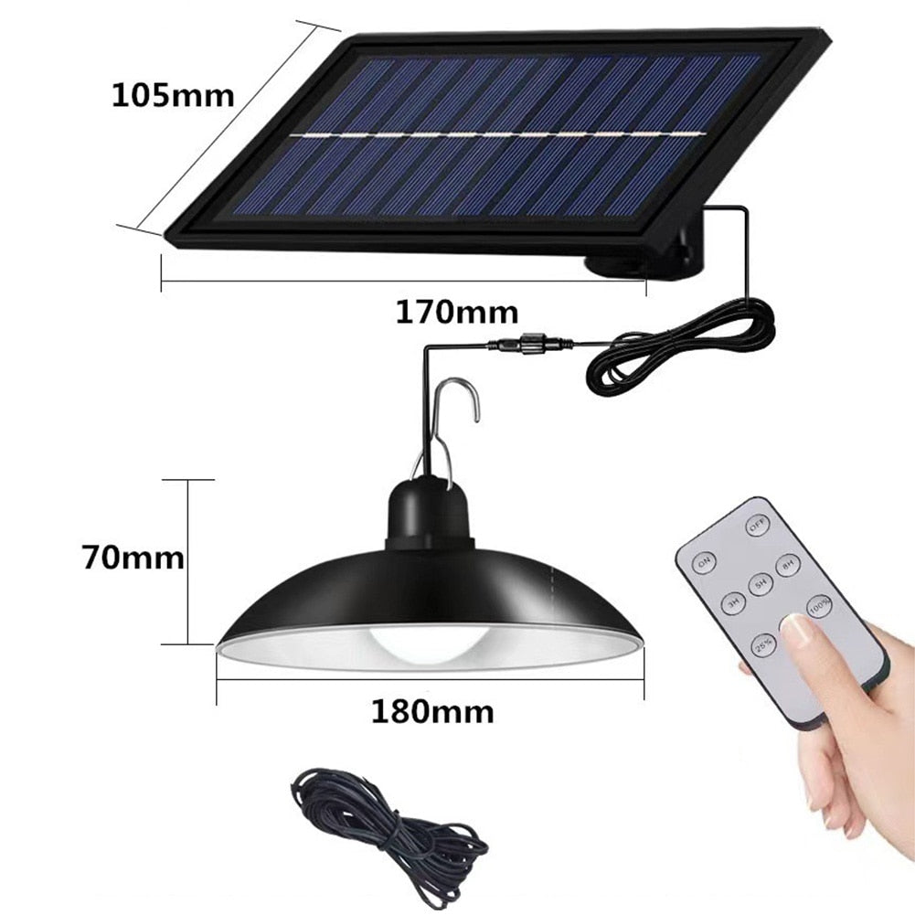 Dual Head Solar Pendant Light, Indoor/Outdoor, 3m Cord, IP65 Waterproof, Garden/Yard Hanging Lamp