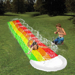 Inflatable Water Slide Pool with Sprinkler - PVC Outdoor Summer Swimming Pool for Kids - Backyard Lawn Water Games & Toys