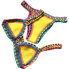 Reversible Handmade Knit Bikini Set for Women - Sexy Low Waist Swimwear