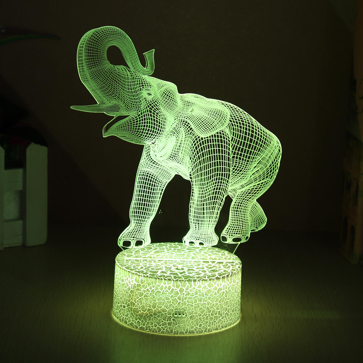 16-Color 3D LED Elephant Night Light with Touch Switch - Perfect for Bedroom Table Home Decor