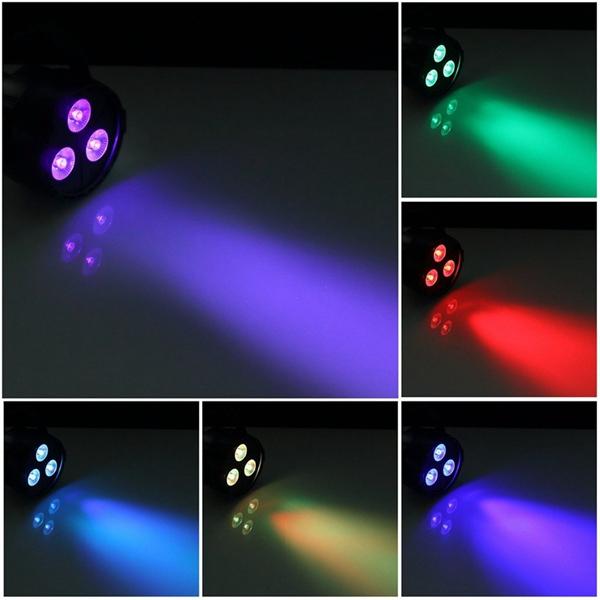 12W 3 LED RGB+UV Stage Par Light with Remote & DMX Control for Christmas Party DJ Disco AC110-240V