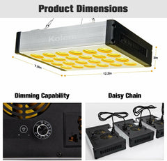 1000W Full Spectrum LED Grow Light, 168 LEDs, AC90-260V, Dimmable, Daisy Chain, Sunlike for Indoor Plants, Veg, Seedlings, Flowers