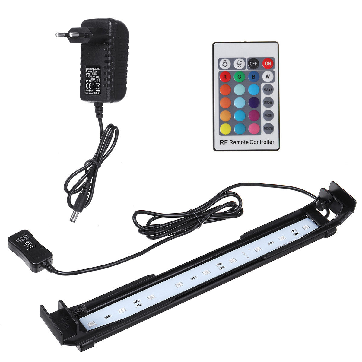 32 cm dimmbare LED-Lichtleiste für Aquarien mit Fernbedienung – Farbwechsel, passend für Fischtanks/Aquarien