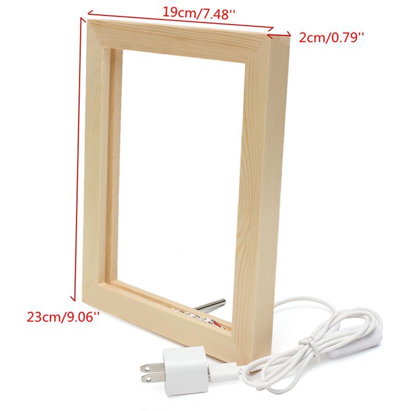 3D LED Night Light Wooden Photo Frame - Illuminative USB Lamp for Girls, Christmas Gift