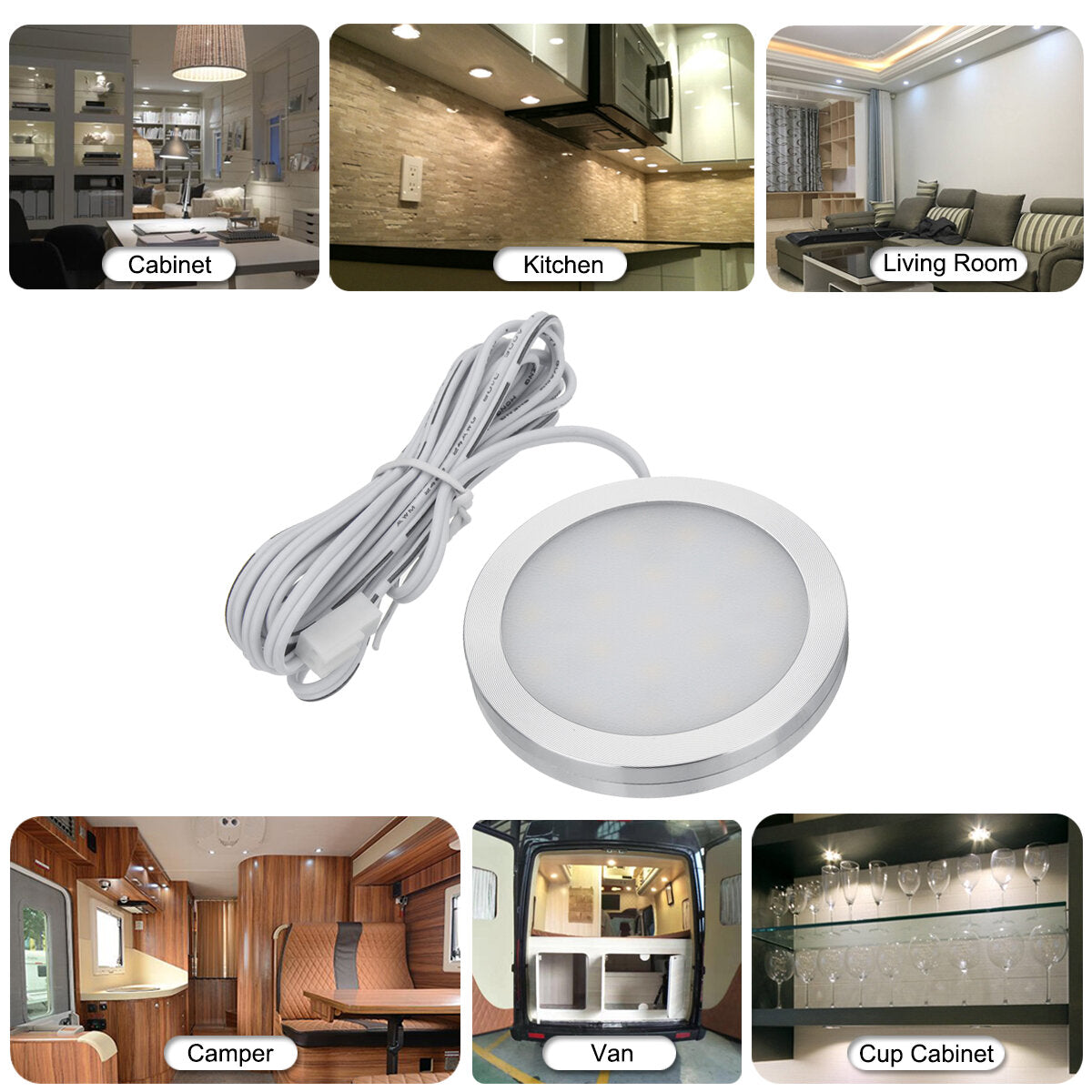 12V LED Spot Light for Camper Van, Caravan, Motorhome, T4 T5, Kitchen Cabinets, Cupboard