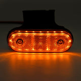 12V/24V Amber 20 LED Side Marker Lights with Reflector & Bracket for Truck Trailer