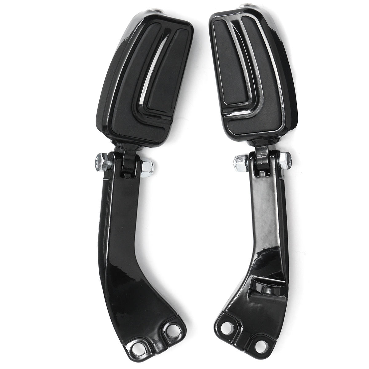 Black Aluminum Passenger Sport Foot Pegs Mounting Brackets - Pair