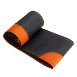 38cm Universal DIY Microfiber Leather Car Steering Wheel Cover - Non-Slip with Needles and Thread